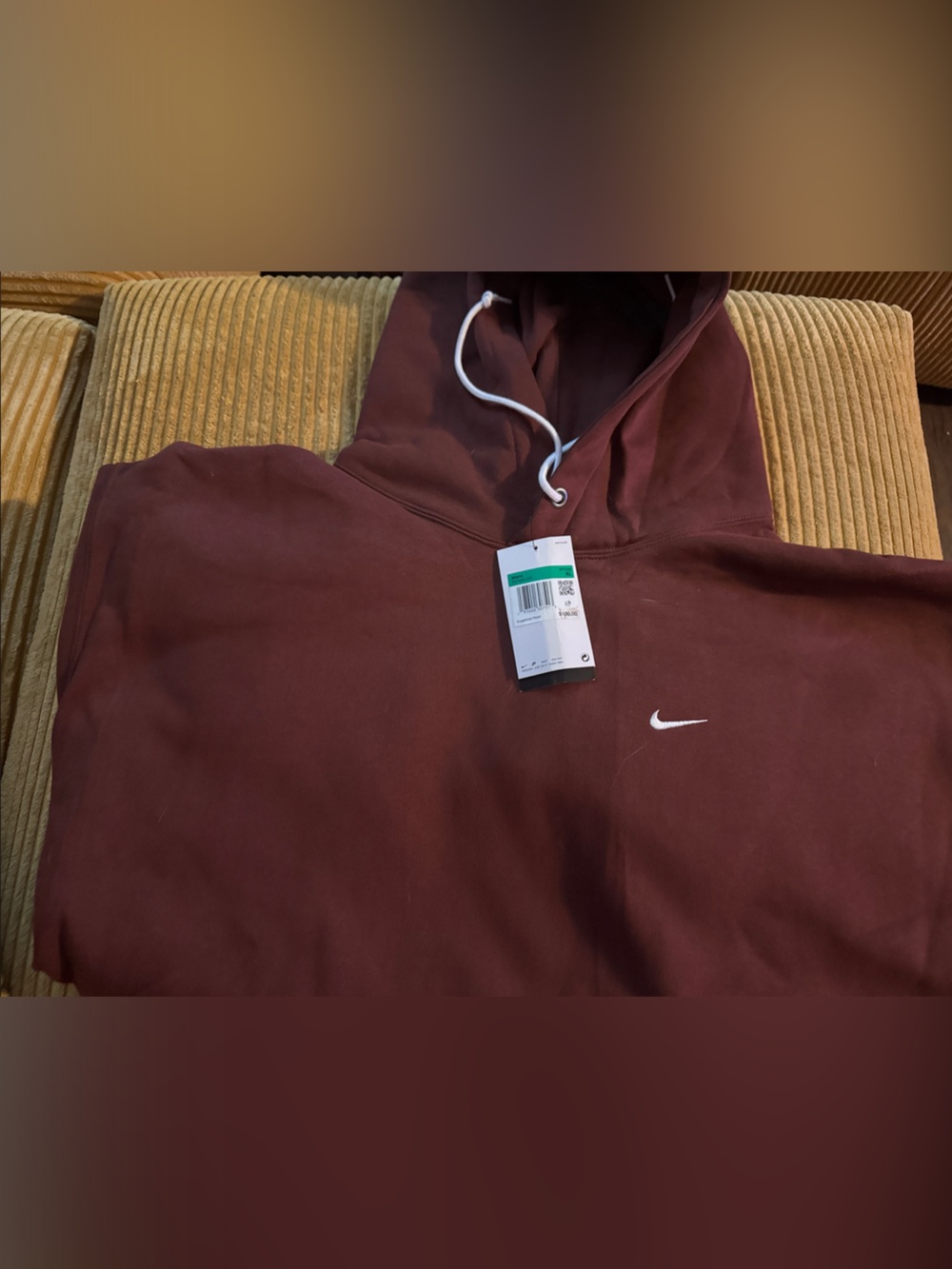 Nike Burgundy Hoodie with White Swoosh